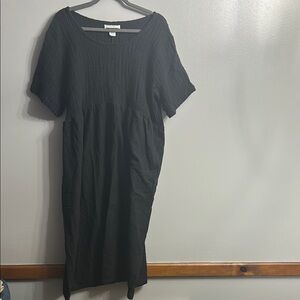 Vermont Country Store Black Empire Waist Midi Dress SZ 1X